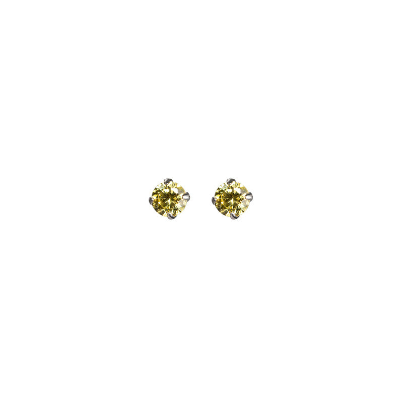 Colored CZ Platinum Plated Earrings