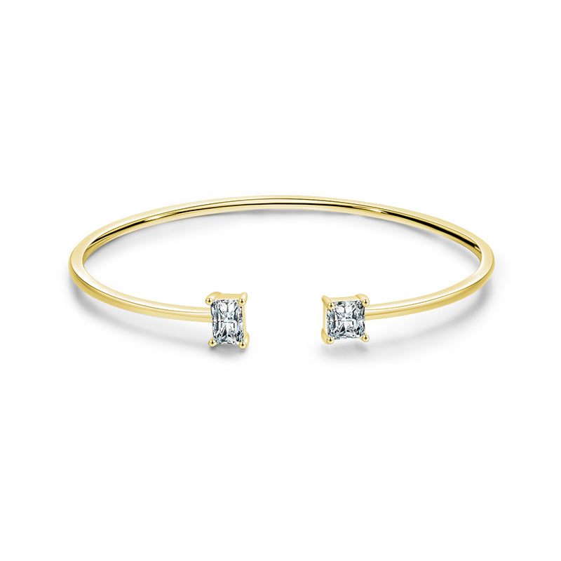 Asymmetry Sparkling Zirconia Bangle Bracelet