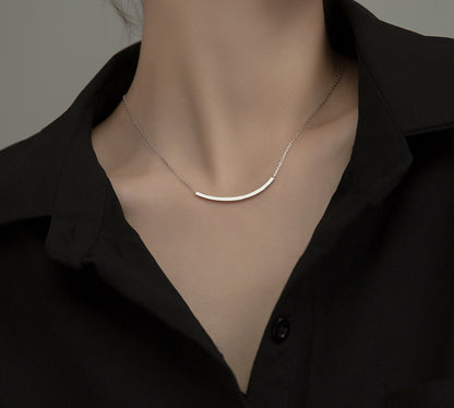 Curved Minimalist Essentials Pendant Necklace