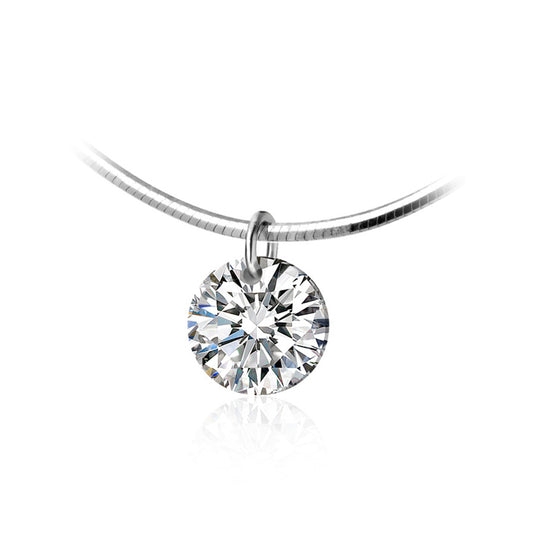 Dazzling Choker Zircon Round Pendant