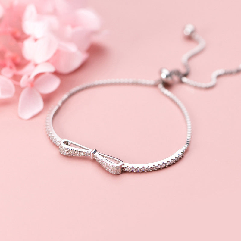 Radiant Clear Bowknot Slim Bracelet