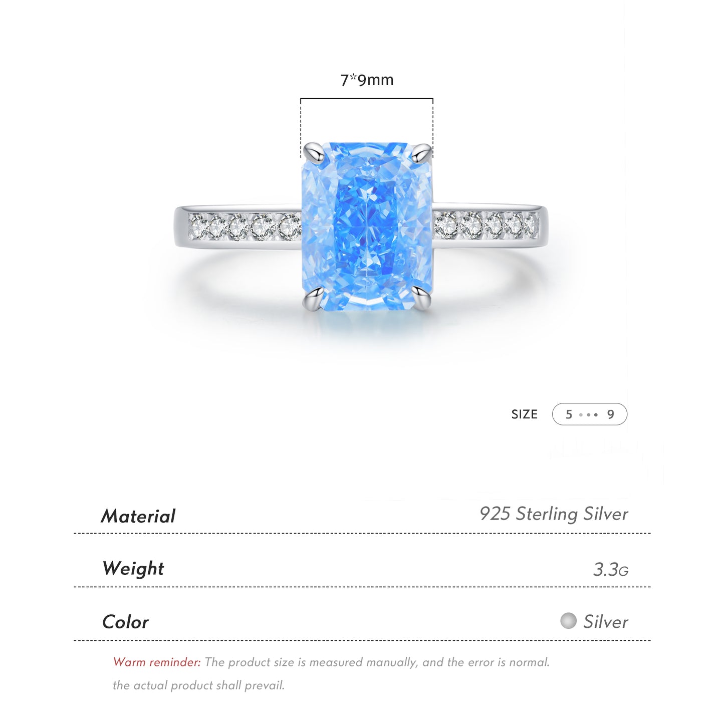 Rectangle Crushed Ice Zirconia Ring