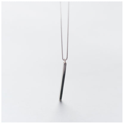 Sleek Silver Elegance Linear Pendant Necklace