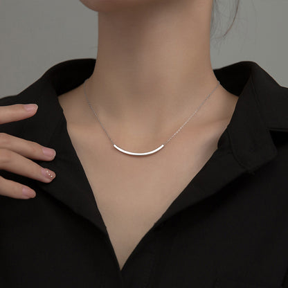 Curved Minimalist Essentials Pendant Necklace