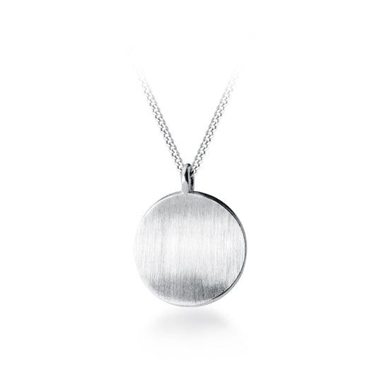 Classic Concave Round Pendant Simple Necklace