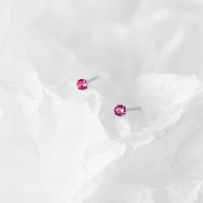 Colored CZ Platinum Plated Earrings