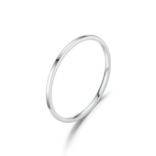 Thin Titanium Color Steel Band Ring