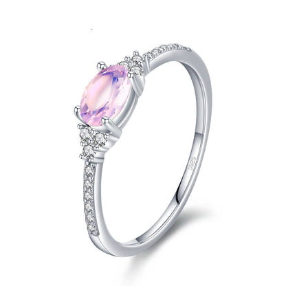 Pink Moonstone Stackable Finger Ring