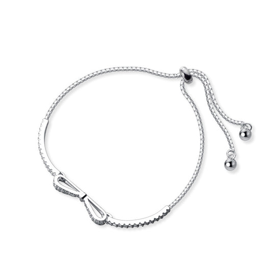 Radiant Clear Bowknot Slim Bracelet