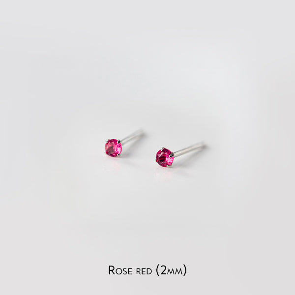 Colored CZ Platinum Plated Earrings