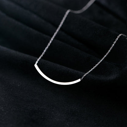 Curved Minimalist Essentials Pendant Necklace