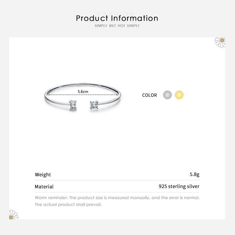 Asymmetry Sparkling Zirconia Bangle Bracelet