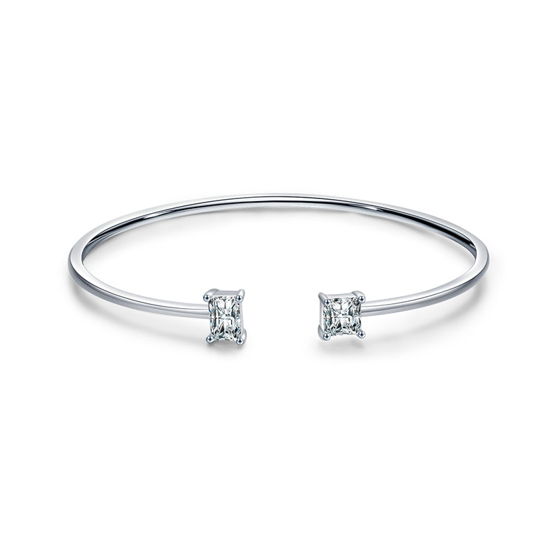 Asymmetry Sparkling Zirconia Bangle Bracelet