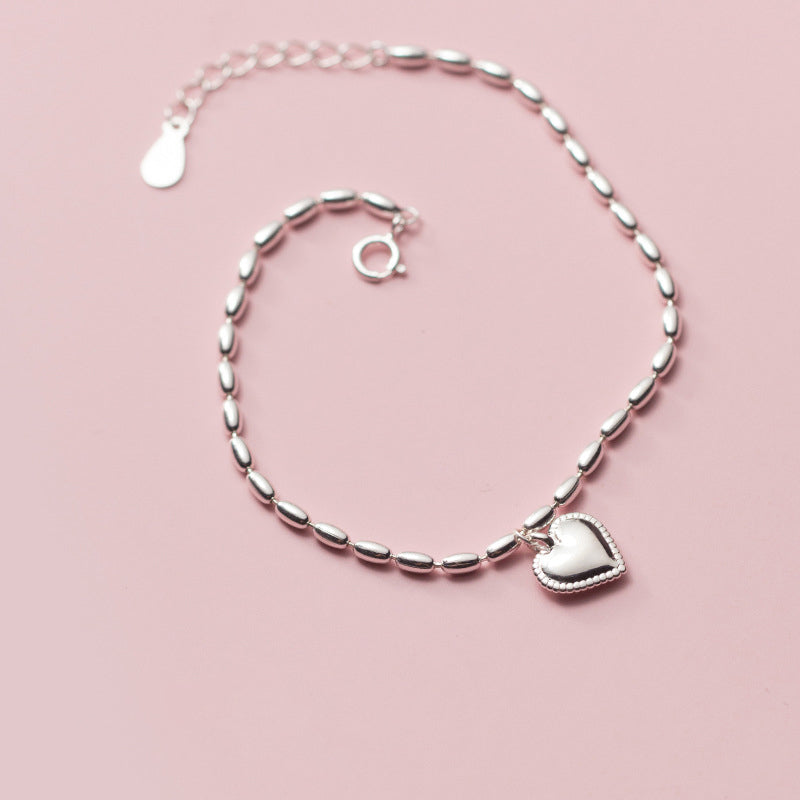 Heart Adjustable Oval Link Bracelet