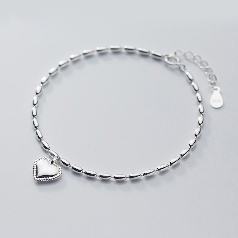 Heart Adjustable Oval Link Bracelet