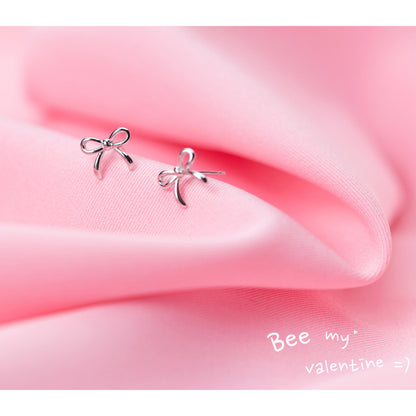 Bowknot Sterling Silver Stud Earrings