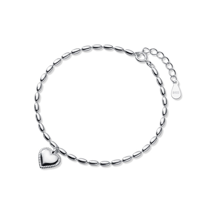 Heart Adjustable Oval Link Bracelet