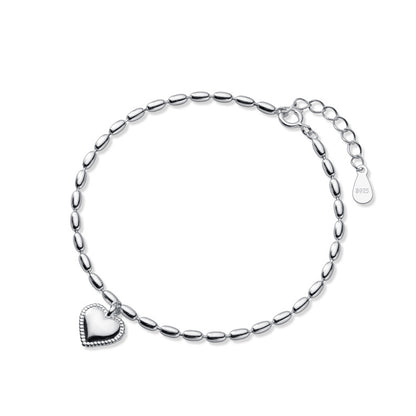 Heart Adjustable Oval Link Bracelet