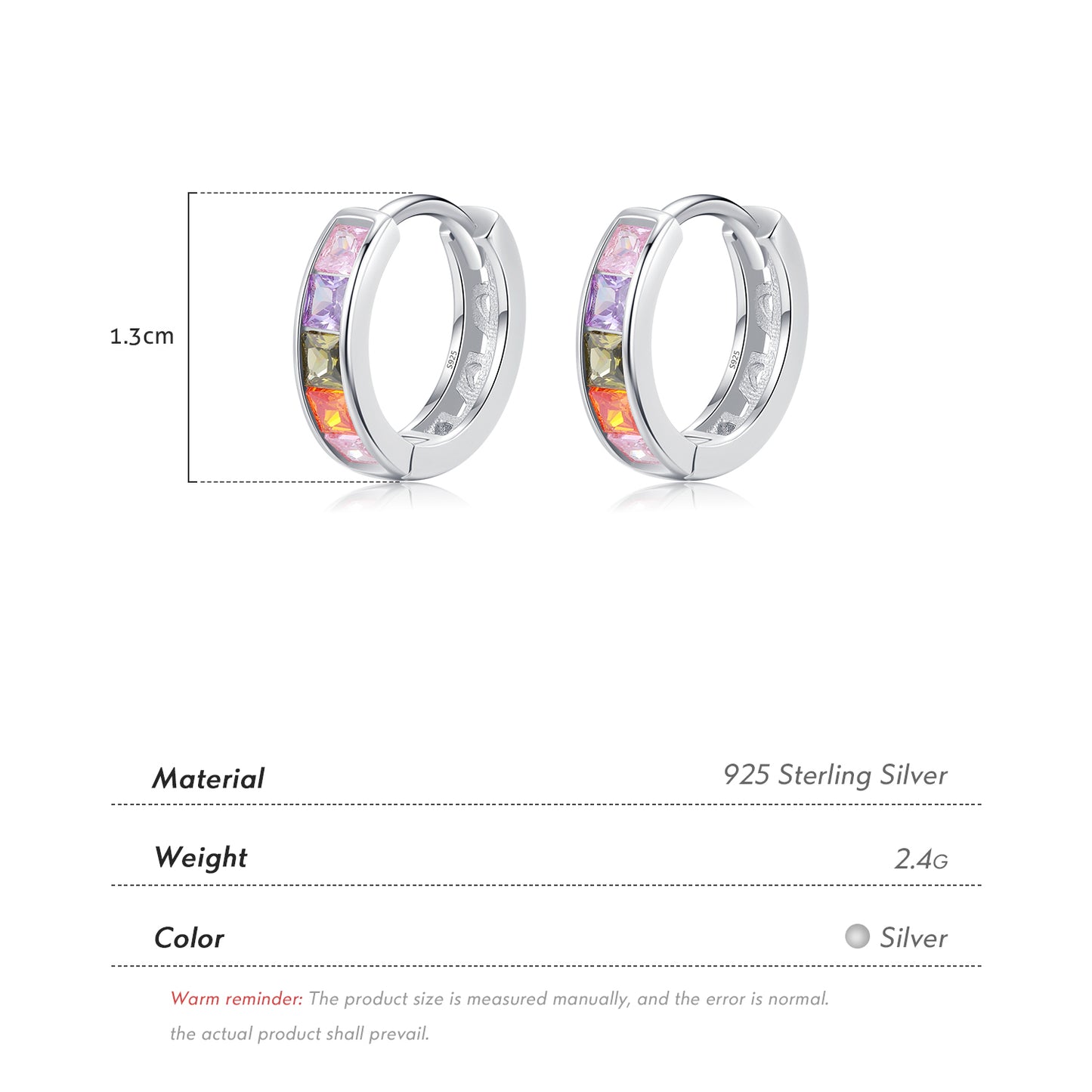 Trendy Colorful Zirconia Hoop Earrings