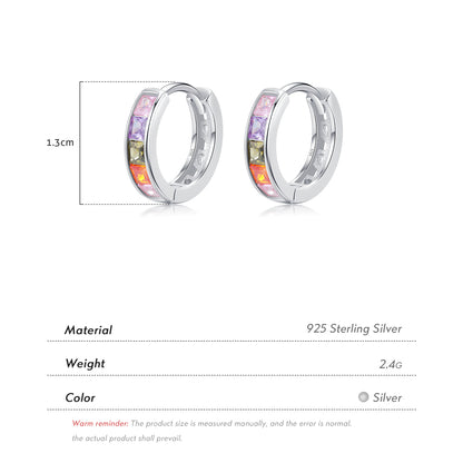 Trendy Colorful Zirconia Hoop Earrings