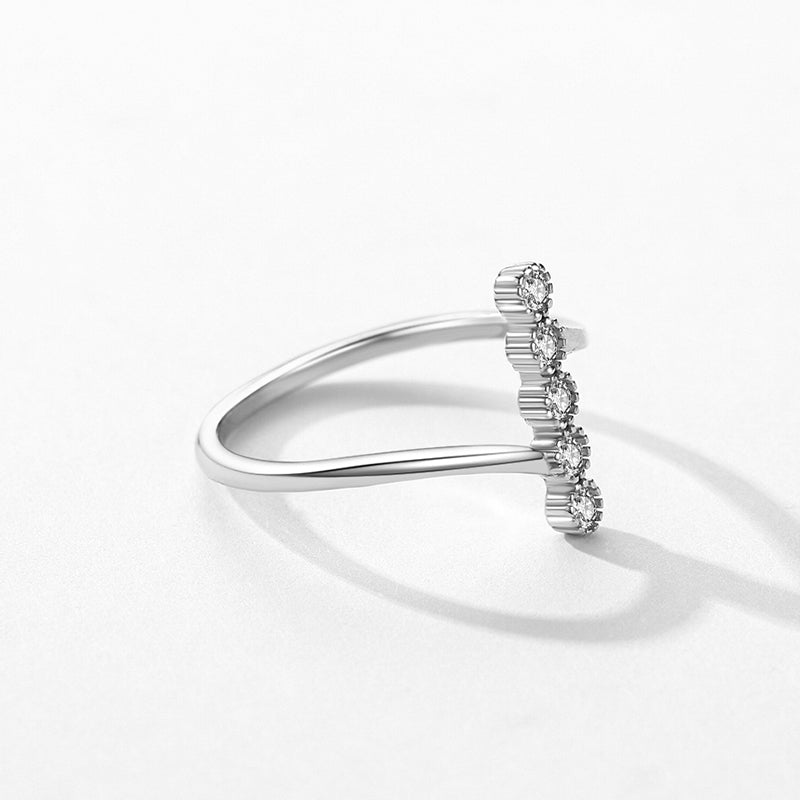 Vertical Zircon Wedding Engagement Ring