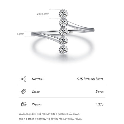 Vertical Zircon Wedding Engagement Ring